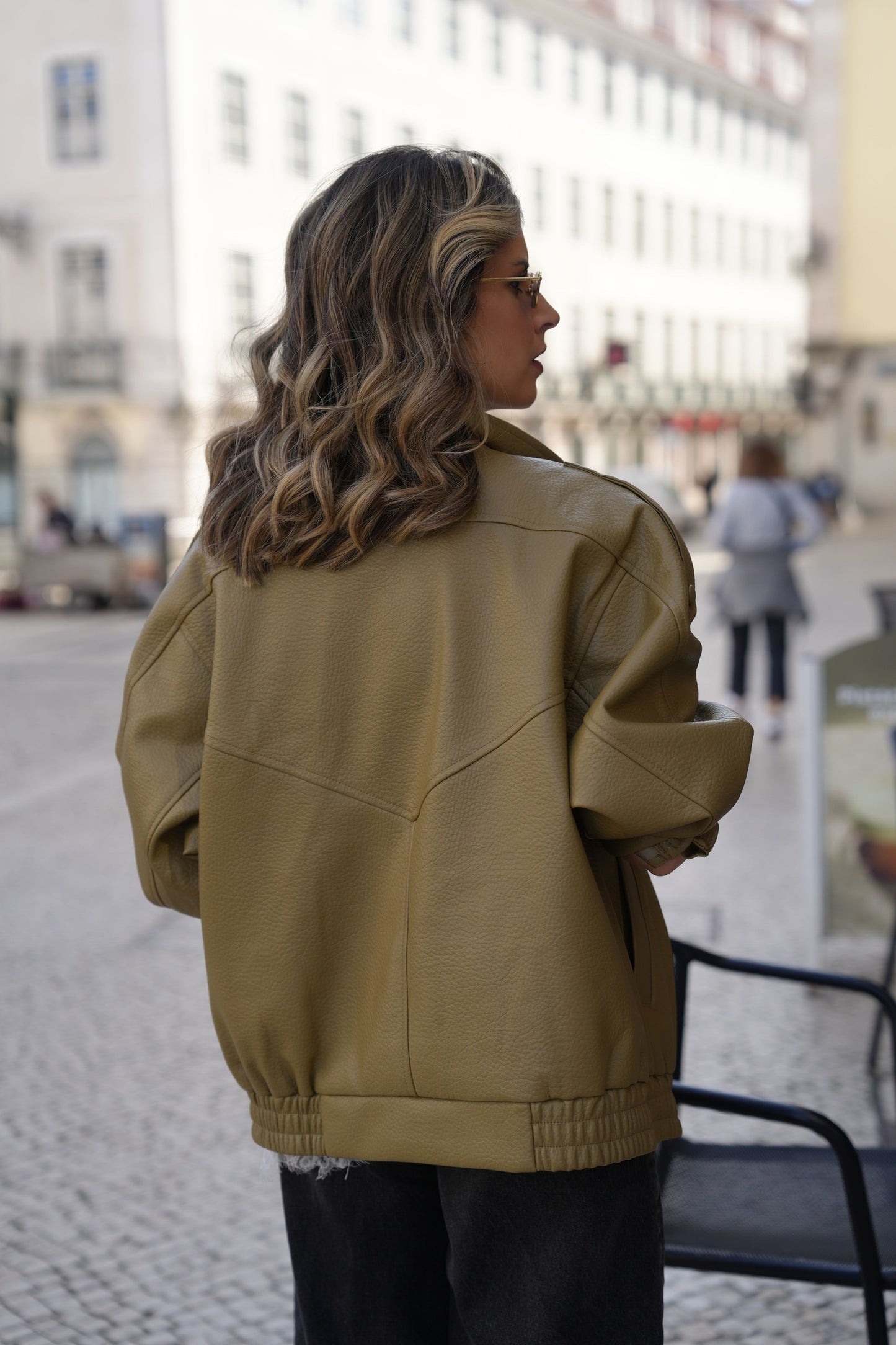 Casaco Efeito Pele Olive