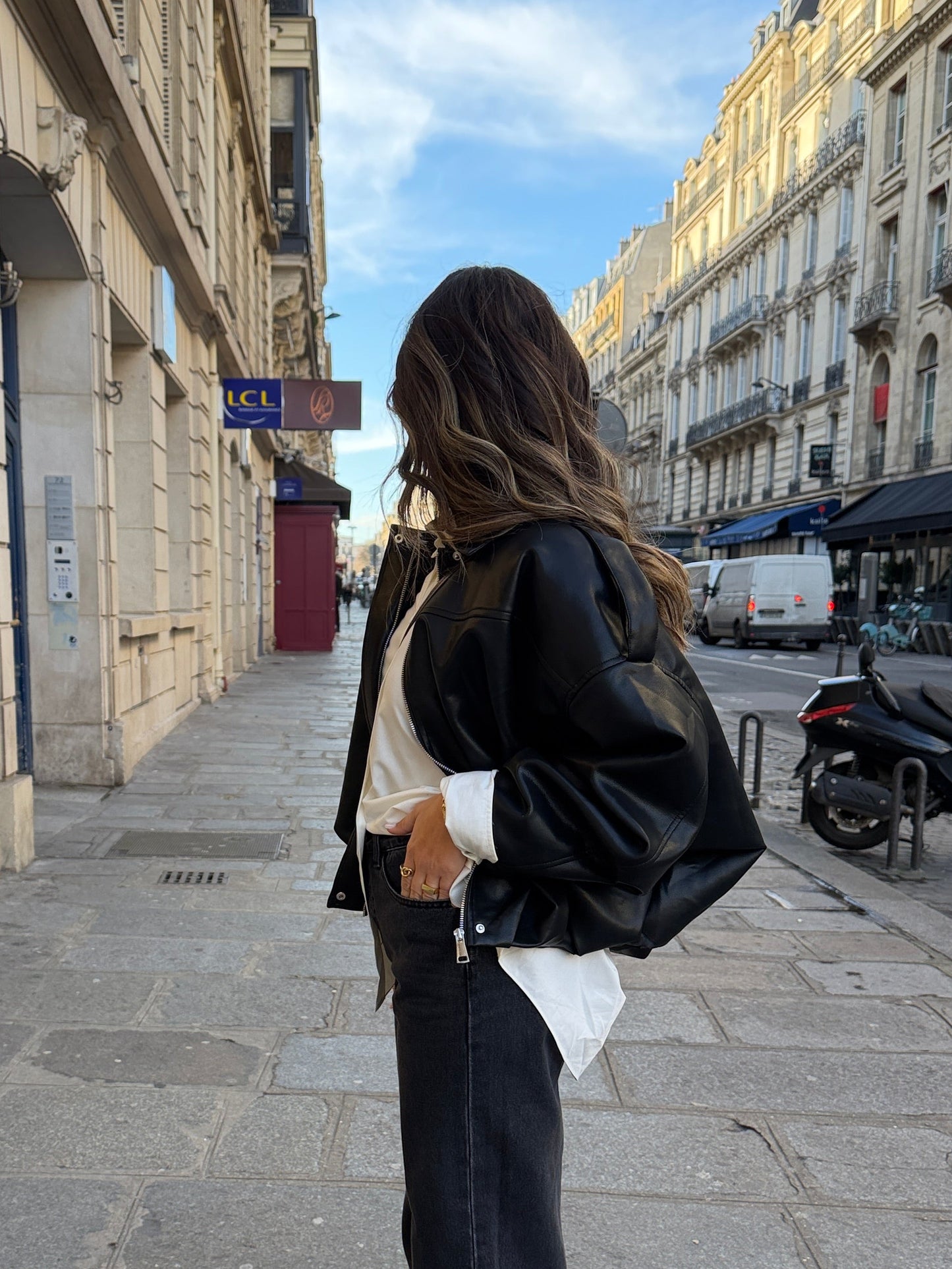 Casaco efeito pele Élise