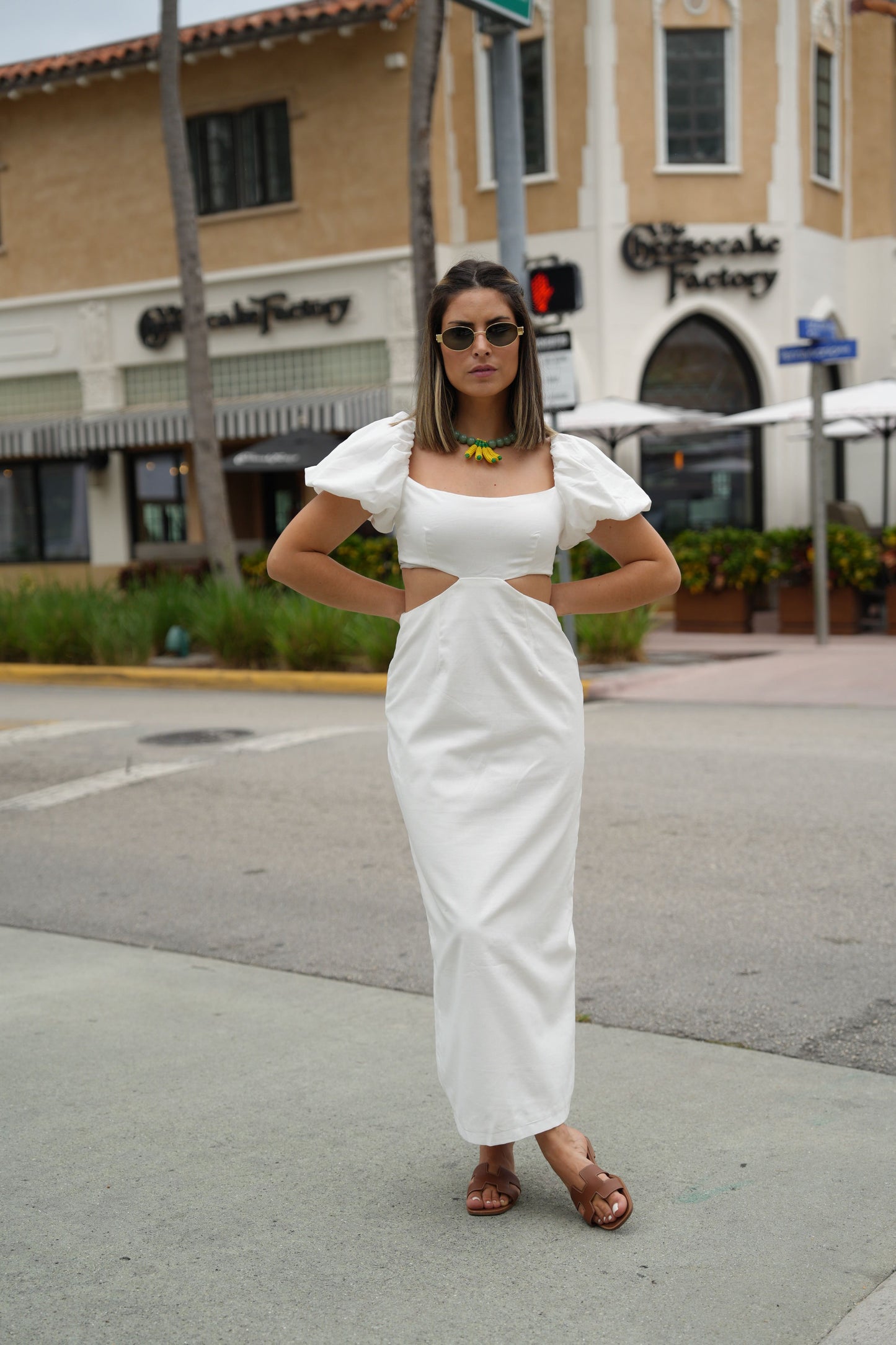 Vestido Midi com Aberturas Brickell