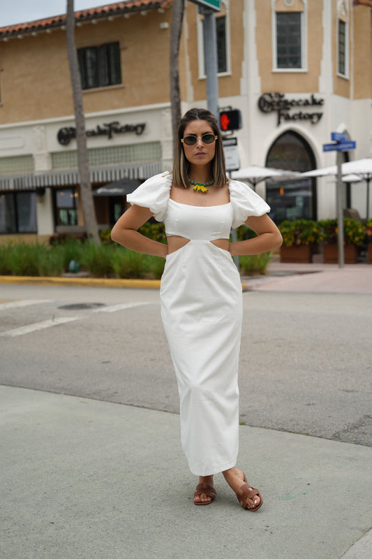 Vestido Midi com Aberturas Brickell
