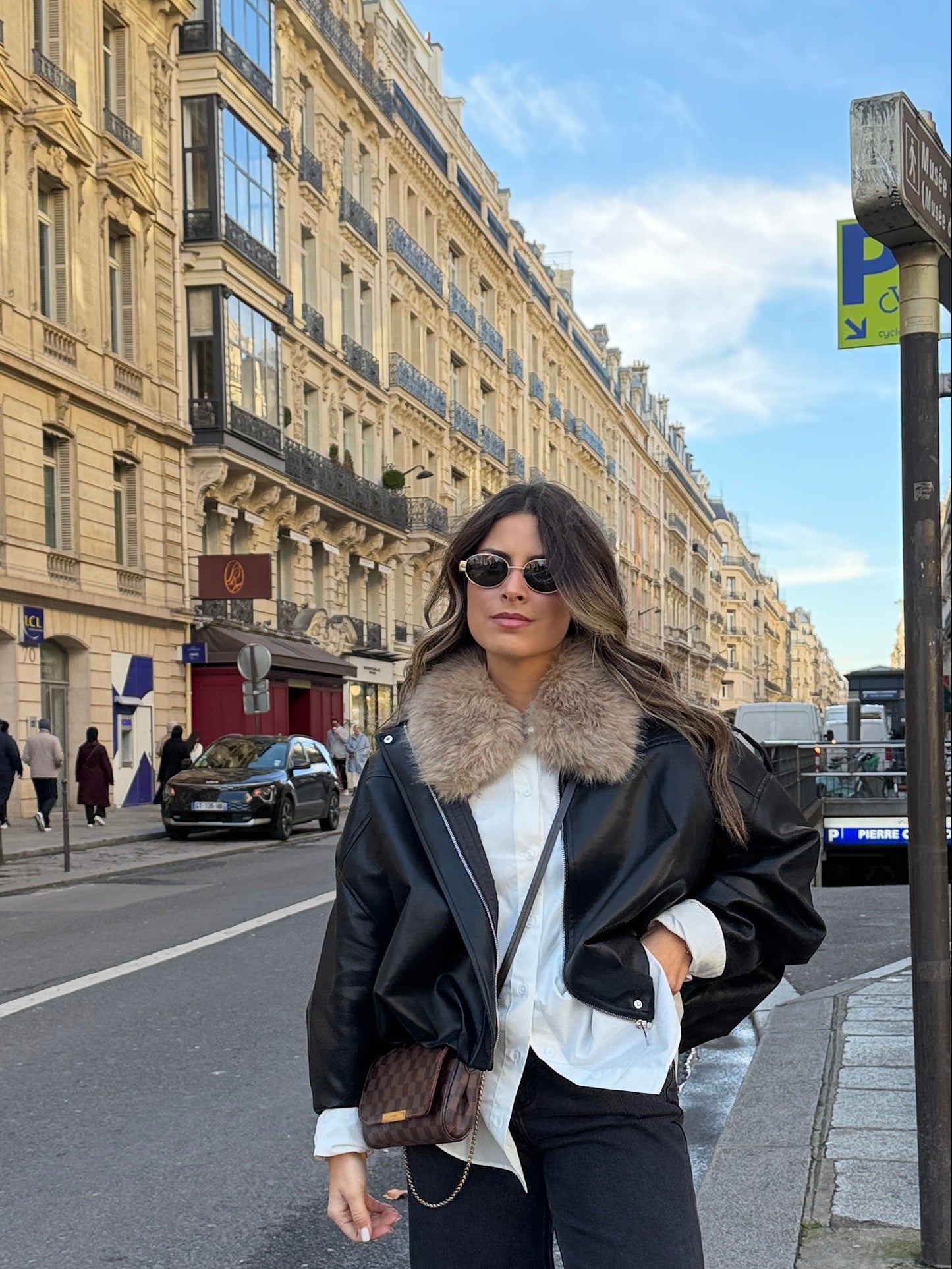 Casaco efeito pele Élise