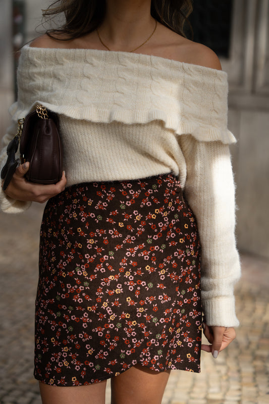 Camisola de malha Bardot